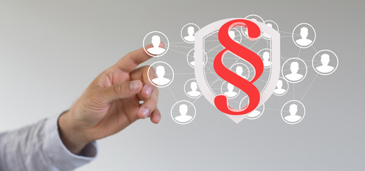 law digital sign in hand