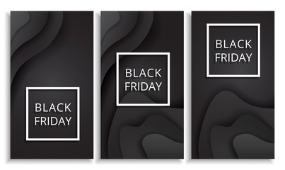 Black Friday sale poster black background commercial discount event banner.
