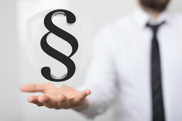 law digital sign in hand