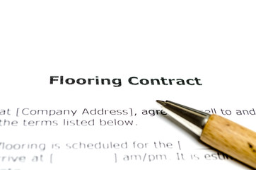 Flooring contract with wooden pen