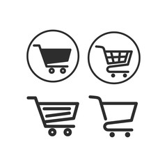 Shopping Cart set icon vector logo design template. Flat pack icon shopping cart symbol illustration