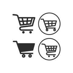 Shopping Cart set icon vector logo design template. Flat pack icon shopping cart symbol illustration