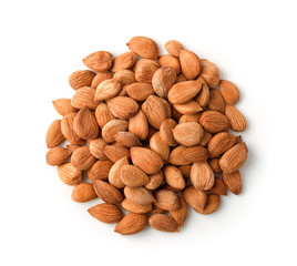 Top view of dried apricot kernels