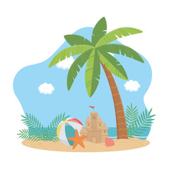Summer and vacation icon set design