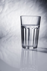 water in a clear glass beaker
