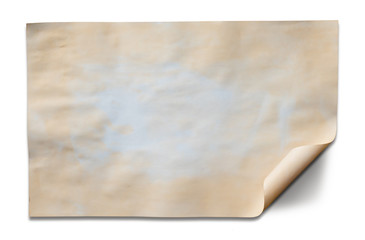 Sheet of vintage old paper isolated on a white background