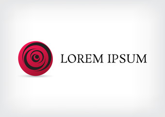 pink red circle rose vector logo design template, beauty icon, curve floral abstract sign, vector illustration