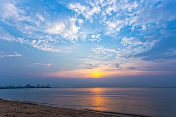 Sunsets a the sea beach In summer vacations a Thailand