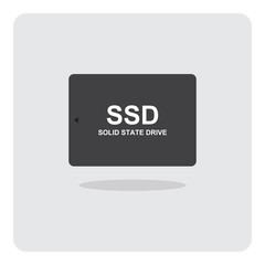 Vector design of flat icon, Solid state drive (SSD) hard disk on isolated background.