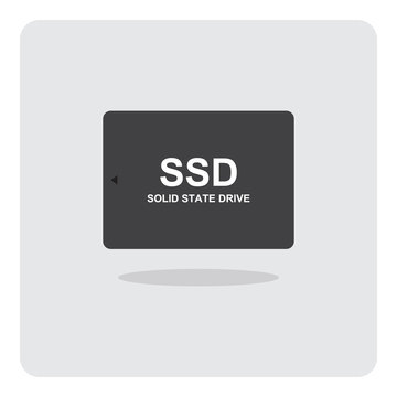 Vector design of flat icon, Solid state drive (SSD) hard disk on isolated background.