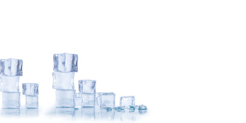 ice cubes isolated on white background