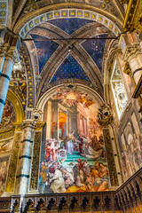 Fototapeta na wymiar King Nobles Painting Basilica Cathedral Siena Italy
