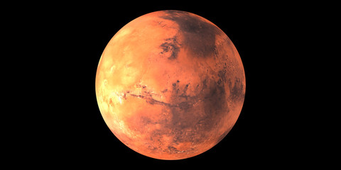 Mars planet red black background