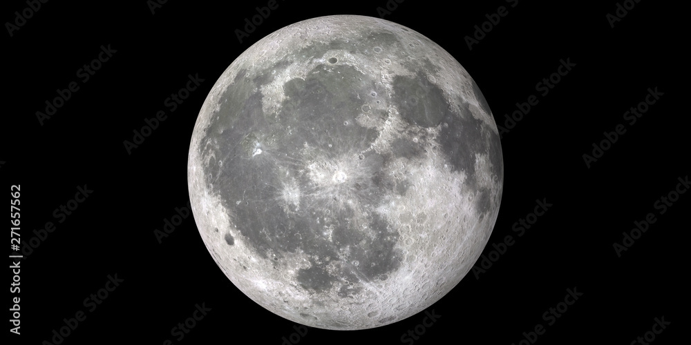 Wall mural moon full black background