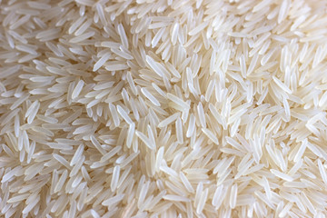 Macro white rice. White rice in macro capacity. White rice in the tank