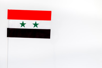 Flag of Syria on white background top view