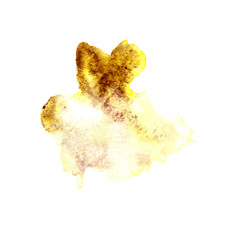 Fototapeta premium Abstract cute bee magic forest with watercolor spots and splashes