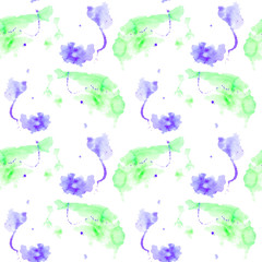 Bright abstract watercolor stains and splashes