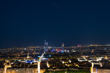 Nightview of Lyon, France