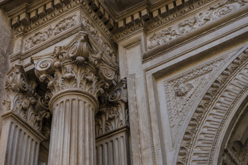 Corinthian columns. Assumption of the Virgin Cathedral (Santa Iglesia Catedral - Museo Catedralicio), Jaen, Andalucia, Spain