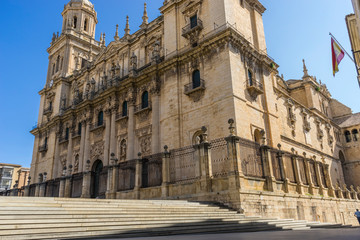 Fototapeta na wymiar Main facade of the Cathedral of Jaen in Andalucia, Spain