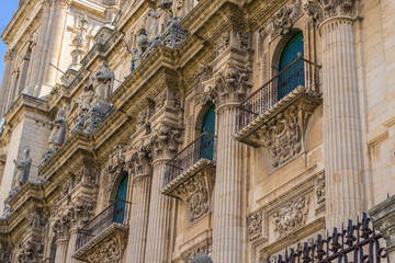 Main facade of the Cathedral of Jaen in Andalucia, Spain