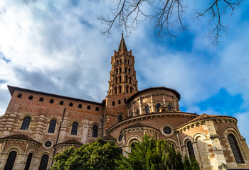 Fototapeta na wymiar Basilique Saint-Sernin de Toulouse in France.