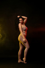 Fototapeta premium SIze plus woman, ballydance dancer. Ethnic dance. Belly dancing. Tribal dancing.