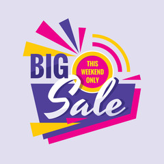 Big sale - concept vector banner design. Discount creative badge. 