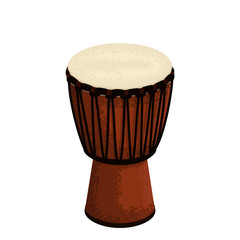 Djembe drum vector illustration. African djembe icon. Isolated on white background.