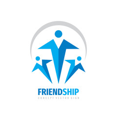 Friendship vector logo design. Teamwork concept sign. People symbol. 
