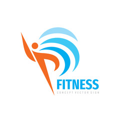 Fitness sport human vector logo design. 