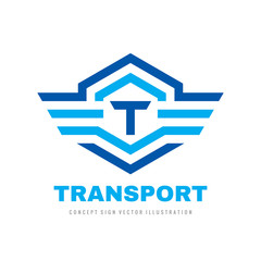 Transport logo design. Letter T concept vector sign. Technology symbol. 
