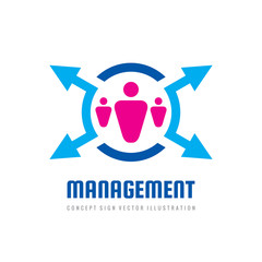 Management vector logo design. Hr concept sign. Business symbol. 