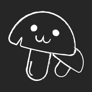 Mushrooms cute kawaii chalk character