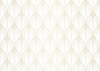 Elegant Art Deco Vector Background. Seamless Abstract Pattern. Vintage Illustration.