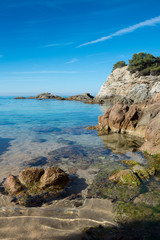 Fototapeta na wymiar Fanals Beach in Lloret de Mar, Costa Brava of Catalonia, Spain