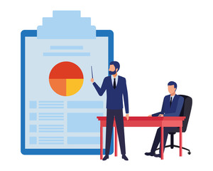 business people with documents table