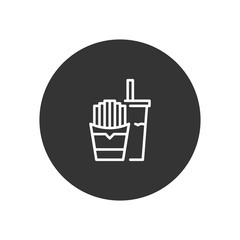 Fastfood vector icon in modern style for web site and mobile app