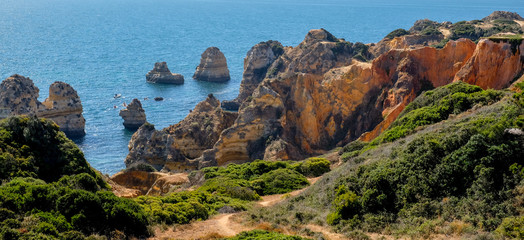 beautiful landscape of Algarve coast, Portugal paradise beach