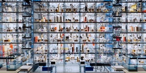 Conceptual computer model of an office building