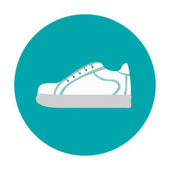 Sneakers icon. Vector simple illustration of white youth sport shoes in flat style.