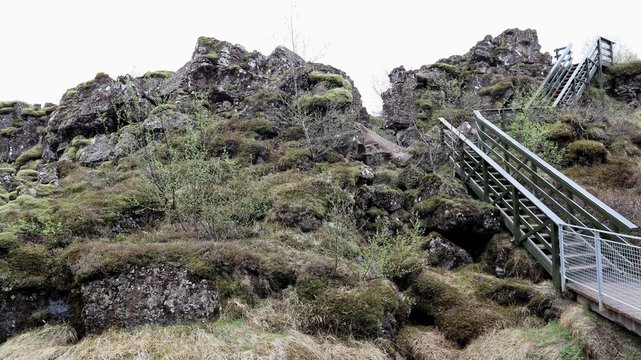 TheThingvellir national park stairs.