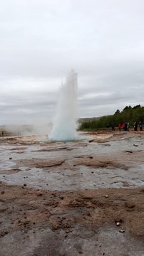 Water eruption of geyser Strokkur