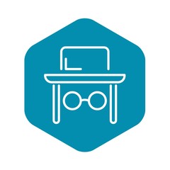 Jewish man face icon. Outline jewish man face vector icon for web design isolated on white background