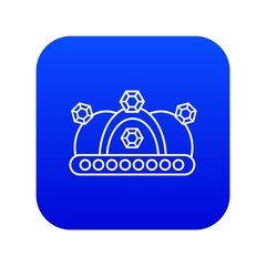 Crown icon blue vector isolated on white background