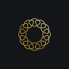 Abstract Leaf Ornament Luxury Gold Circle Design Element for Logo background Card Invitations Decoration