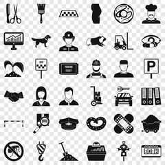 Office icons set. Simple style of 36 office vector icons for web for any design