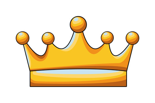 golden crown icon cartoon isolated