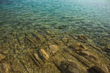 empty nature stone and rocky beach local scenery landscape photography from above calming wallpaper patter with empty copy space